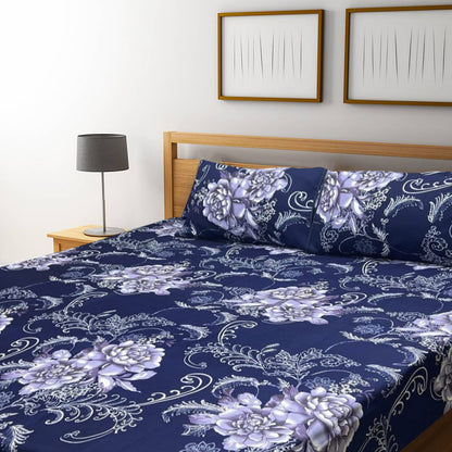 3D Crystal Cotton Bedsheet – Double Bed