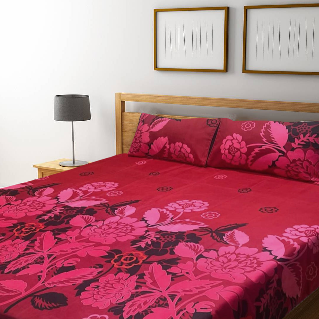 3D Crystal Cotton Bedsheet – Double Bed