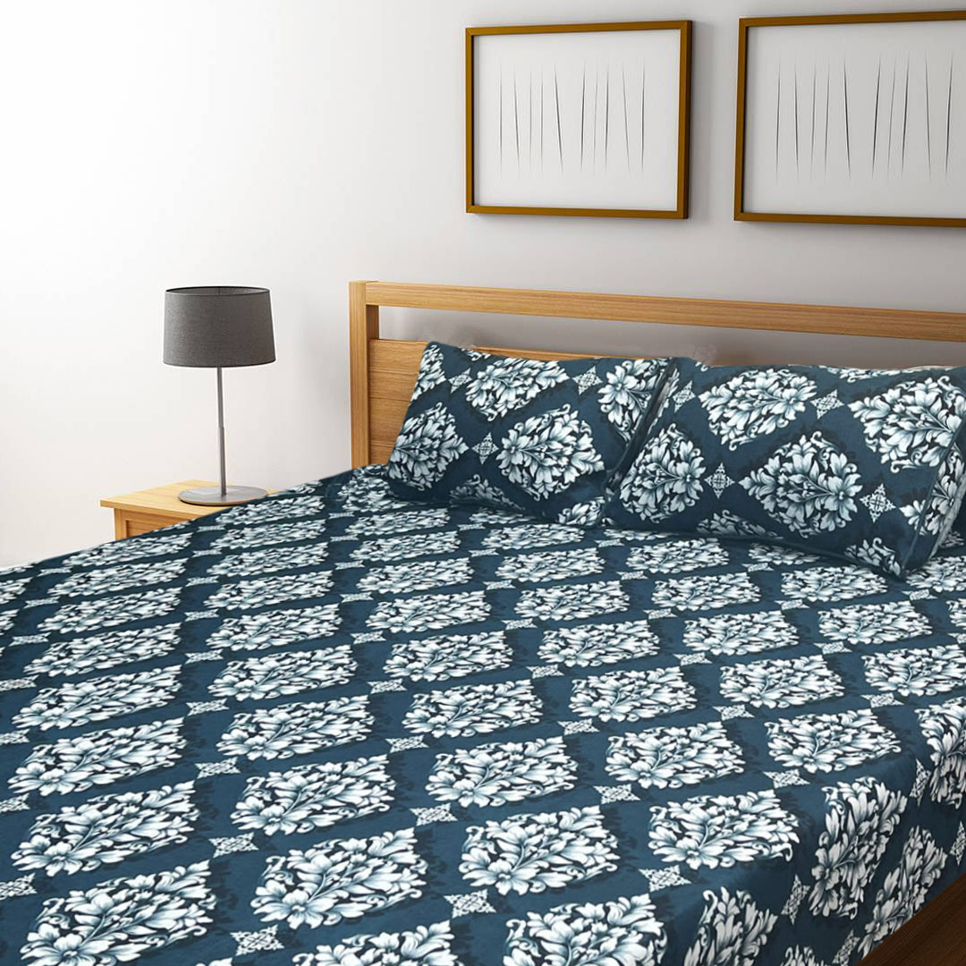 3D Crystal Cotton Bedsheet – Double Bed