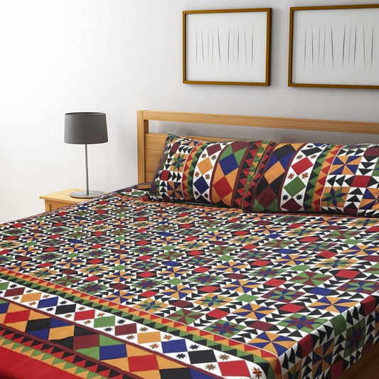 3D Crystal Cotton Bedsheet – Double Bed