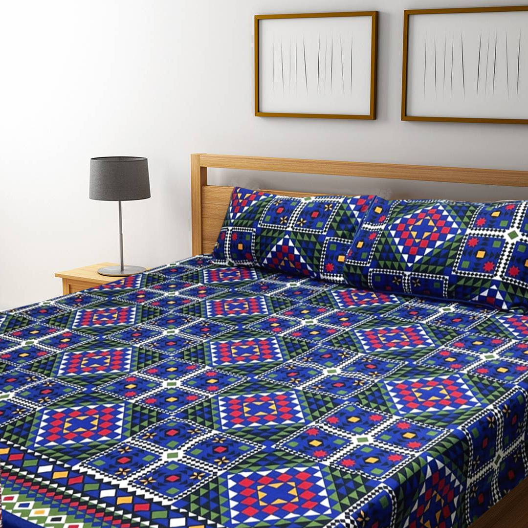 3D Crystal Cotton Bedsheet – Double Bed