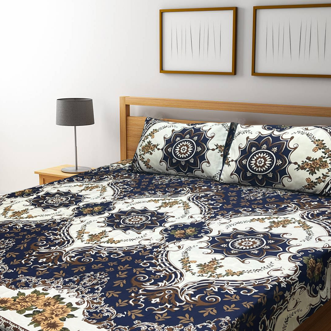 3D Crystal Cotton Bedsheet – Double Bed