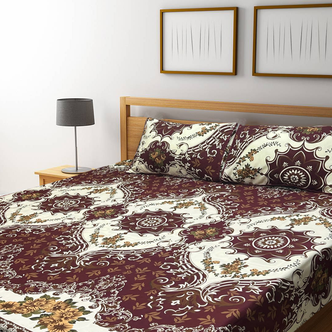 3D Crystal Cotton Bedsheet – Double Bed