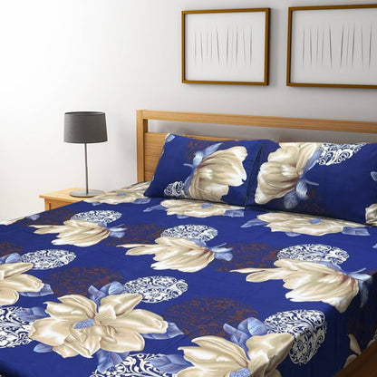 3D Crystal Cotton Bedsheet – Double Bed