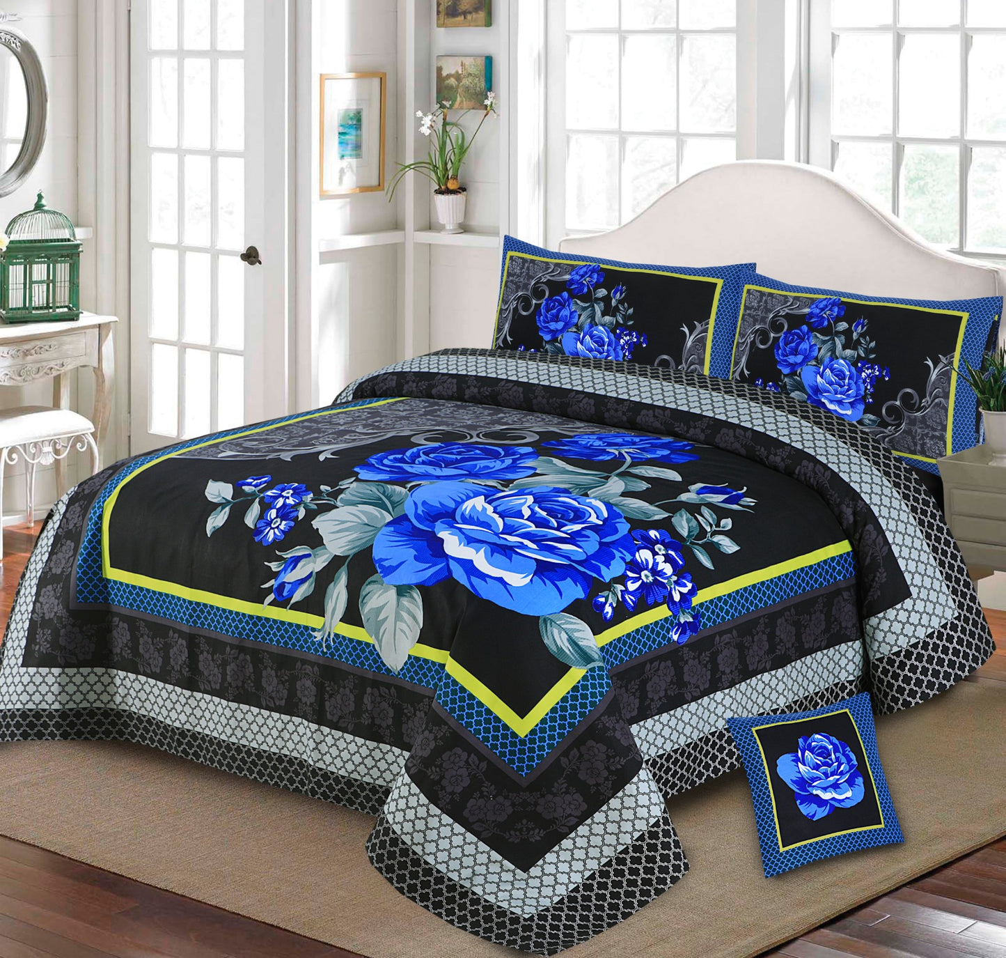 3 D PANAL BEDSHEET CRYSTAL COTTON