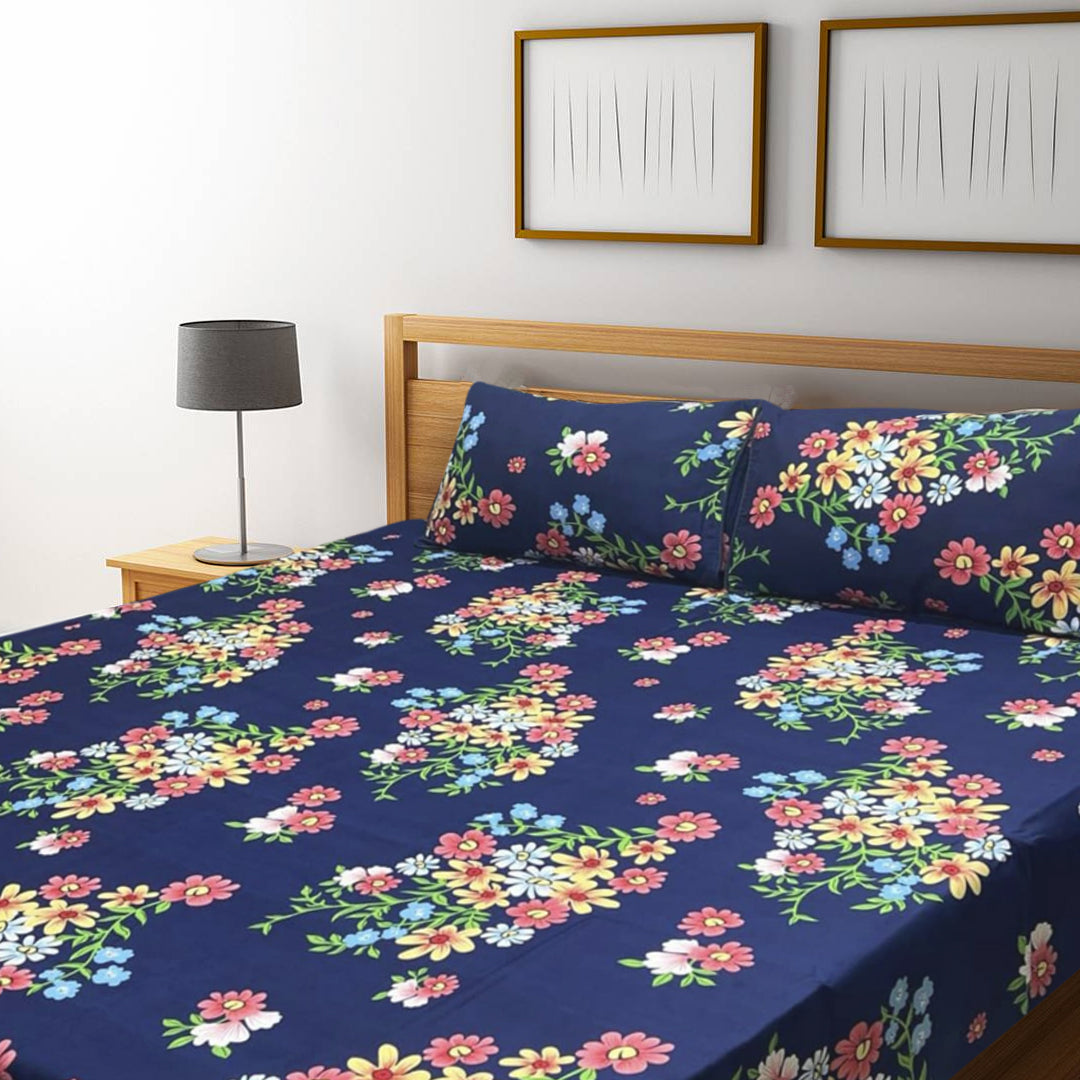 3D Crystal Cotton Bedsheet – Double Bed