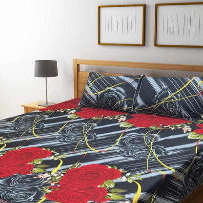 3D Crystal Cotton Bedsheet – Double Bed