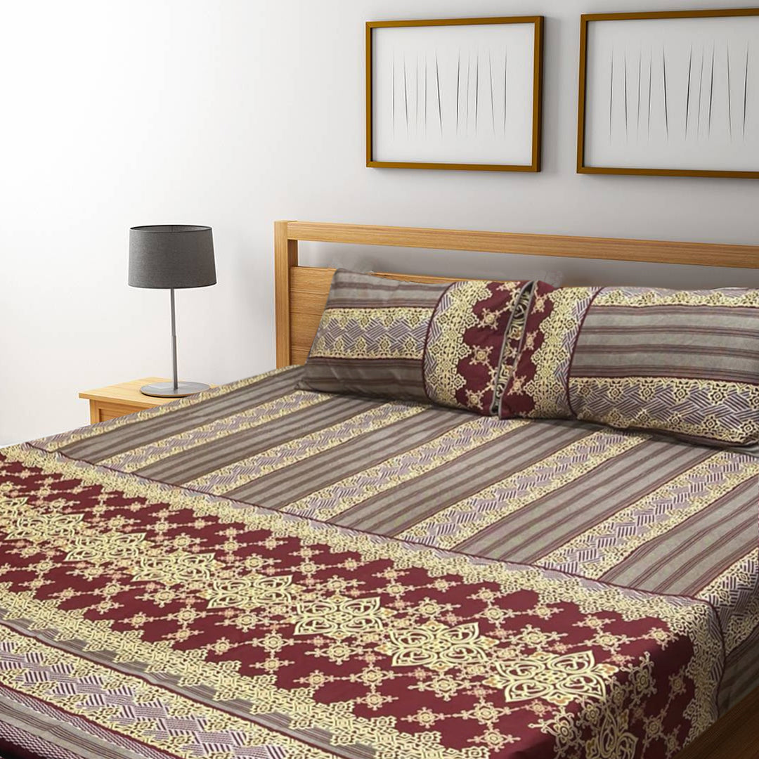 3D Crystal Cotton Bedsheet – Double Bed