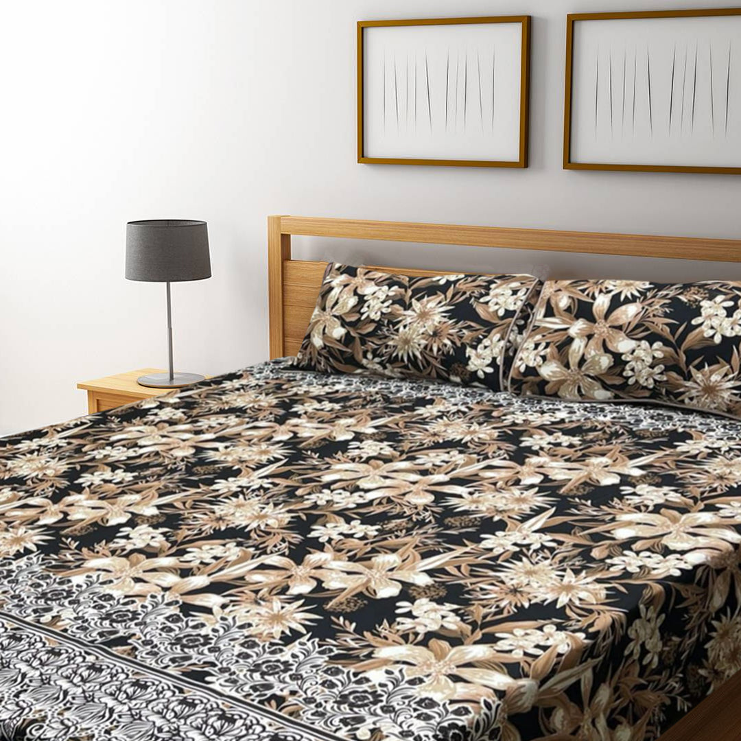 3D Crystal Cotton Bedsheet – Double Bed