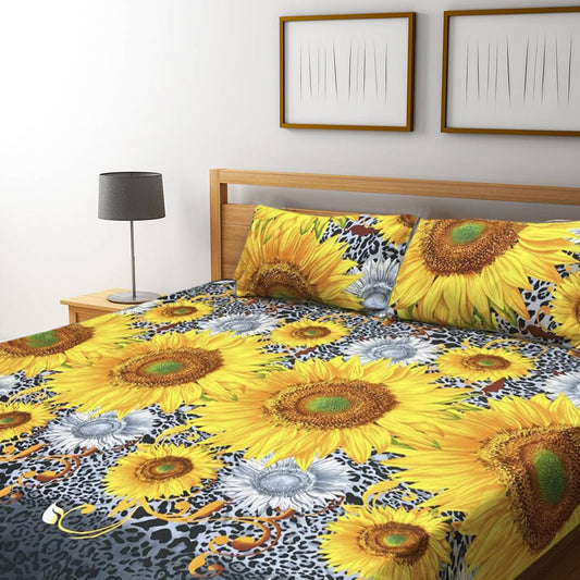 3D Crystal Cotton Bedsheet – Double Bed