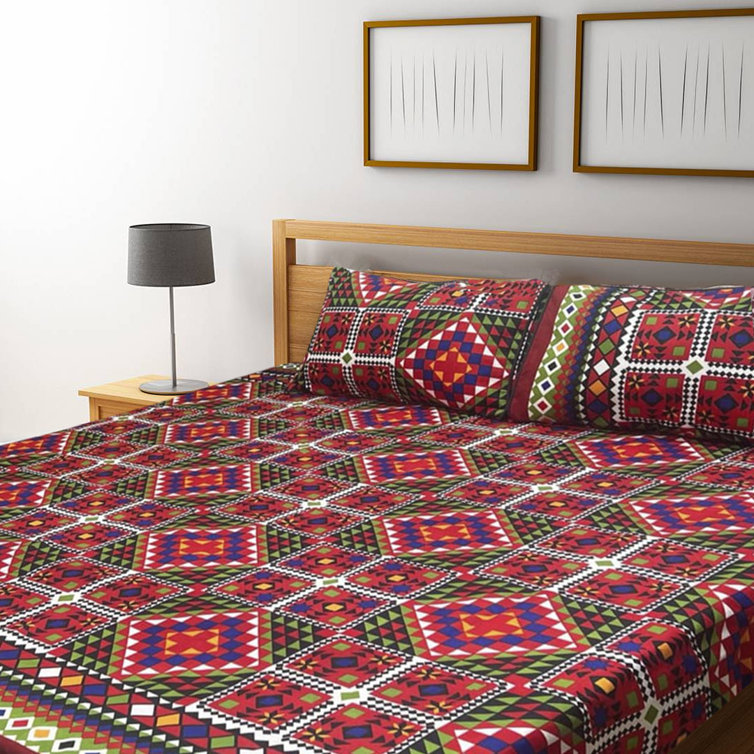 3D Crystal Cotton Bedsheet – Double Bed