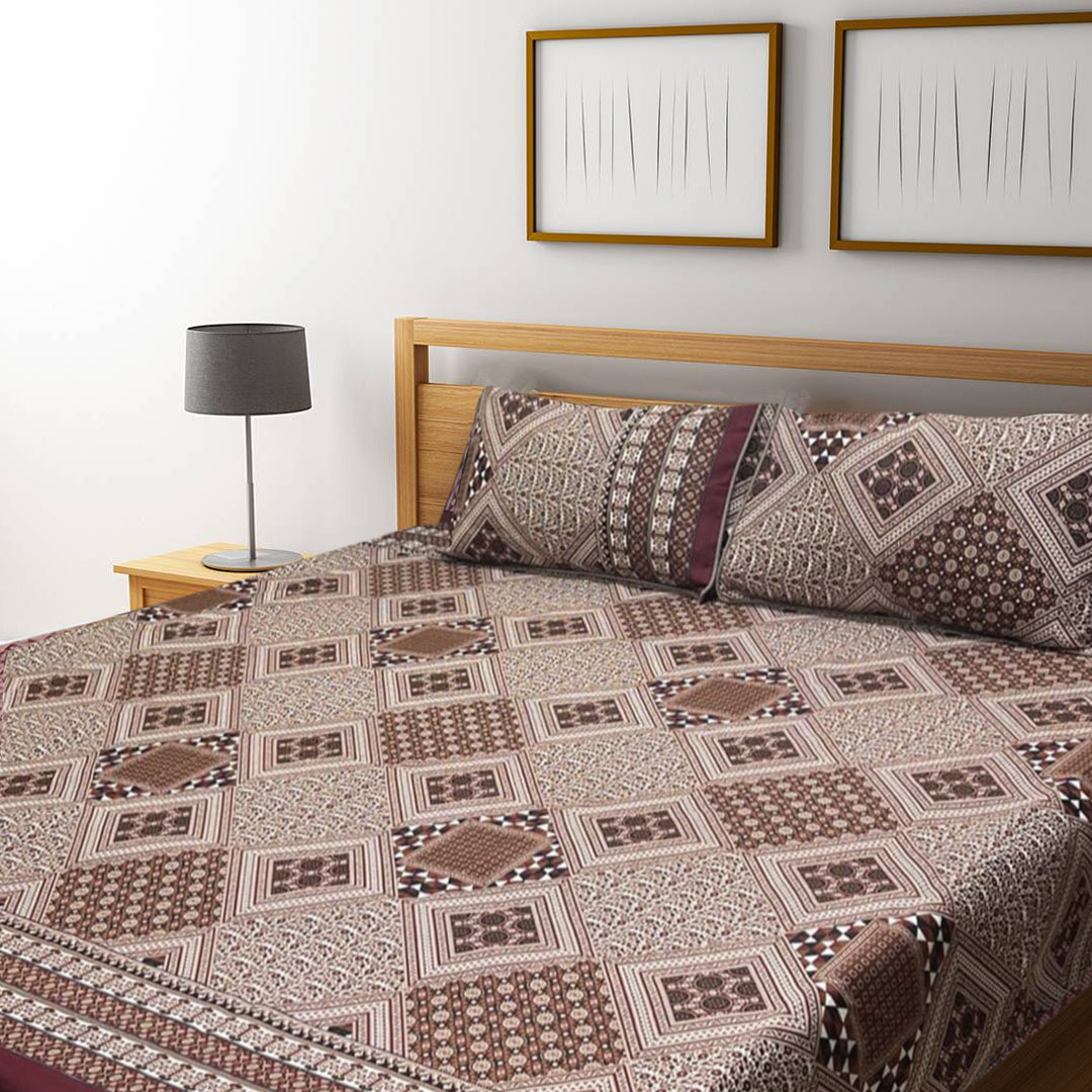 3D Crystal Cotton Bedsheet – Double Bed