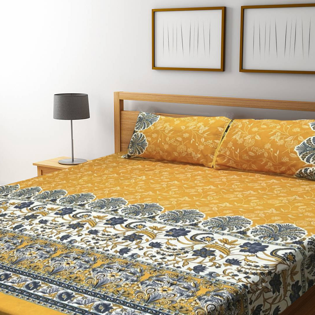 3D Crystal Cotton Bedsheet – Double Bed