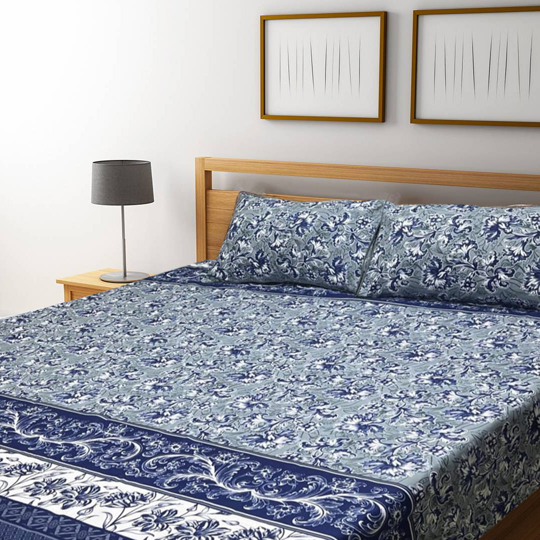 3D Crystal Cotton Bedsheet – Double Bed