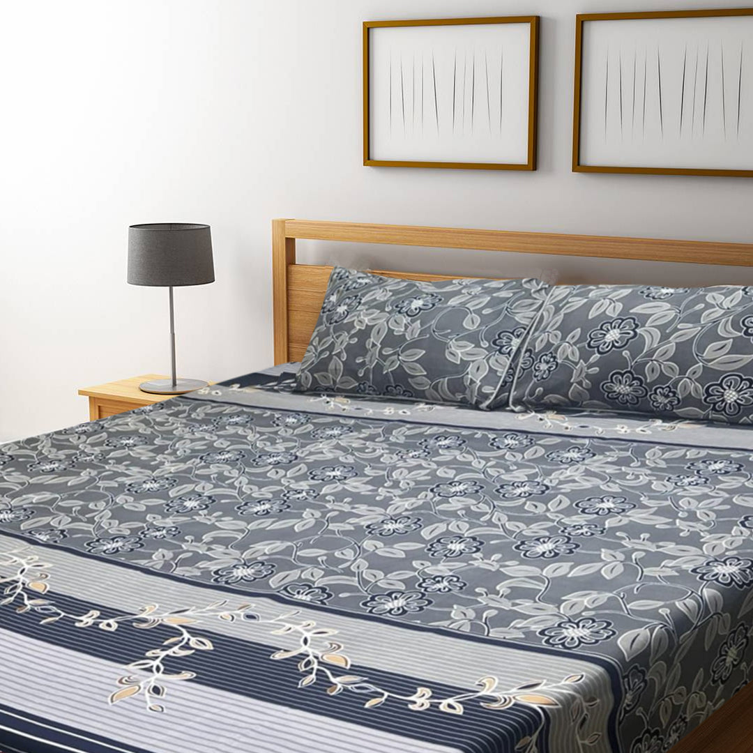 3D Crystal Cotton Bedsheet – Double Bed